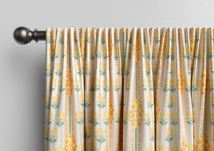 Petal & Block Jaipur Stripe, Marigold - Made to Measure Curtains - Image 9